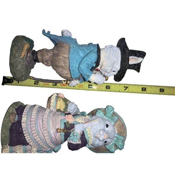 The Victorian Collection Edward & Isobel Carrots Easter Rabbit Figurines - Picture 8 of 9